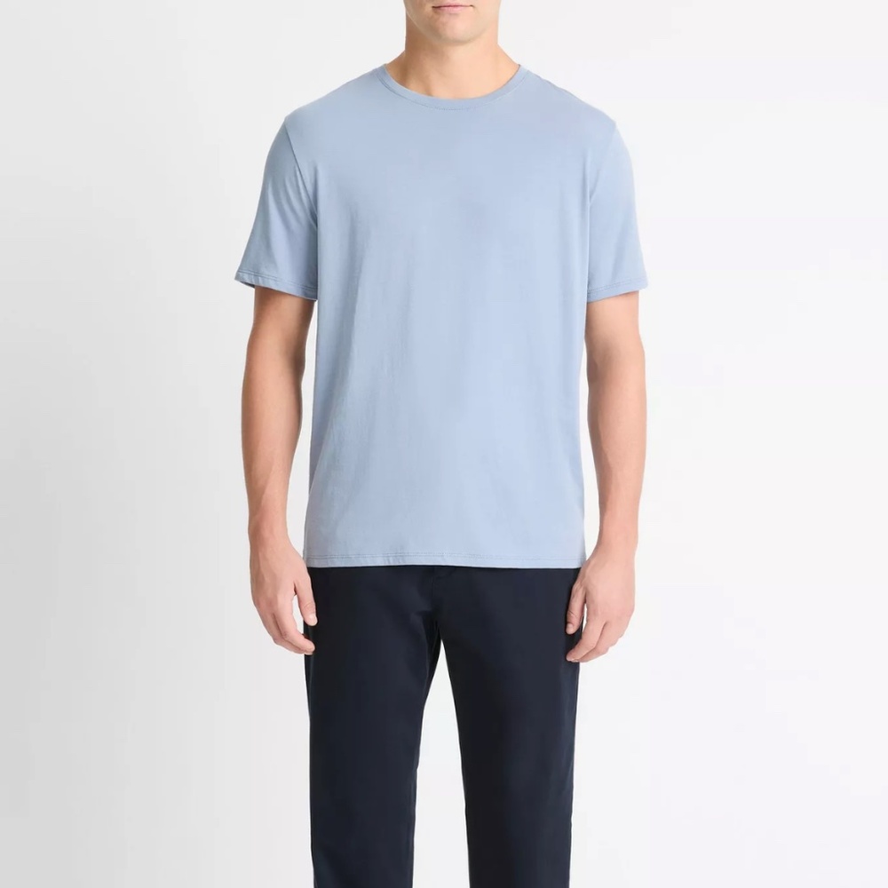 VINCE - Super Soft Pima Cotton Crew Neck Chalk Blue T-shirt - MSRP $65.00 - NWT